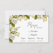 Choix de repas de mariage vert et beige & RSVP (Devant)