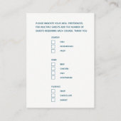 choix de repas mariage aqua carte de boîtier art t (Dos)