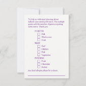 choix de repas mariage - Cartes d'enceinte à éclab (Dos)