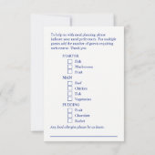 choix de repas mariage Cartes d'enceinte à éclabou (Dos)