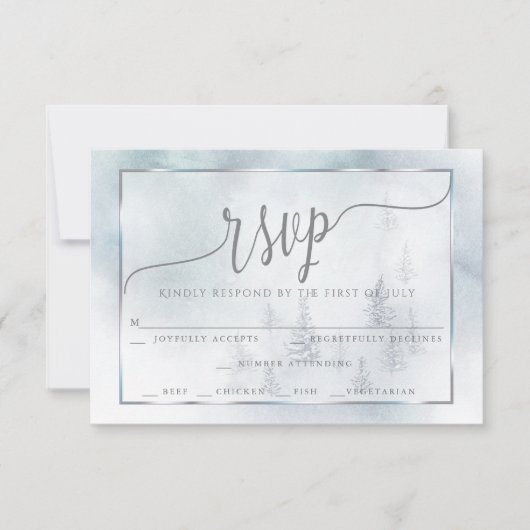 Choix de repas RSVP | Silver Blue Winter Wonderlan (Devant)