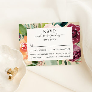 Choix de réponse pour le repas de mariage floral r