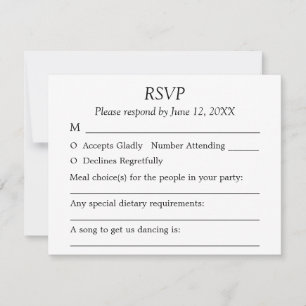 Choix d'invités Elégant minimaliste mariage carte