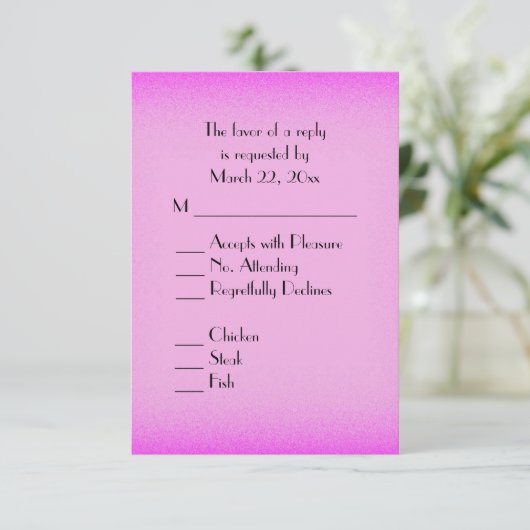 Choix du menu Couleur rose (Debout devant)