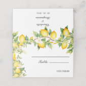 Choix du menu de mariage et numéro de table Lemon (Extérieur déplié)