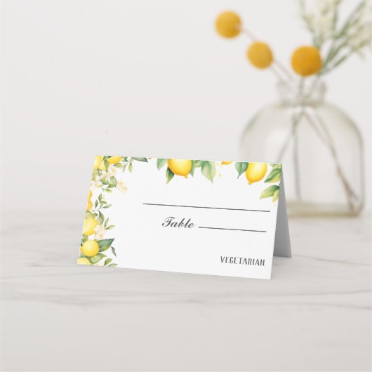 Choix du menu de mariage et numéro de table Lemon (Devant)