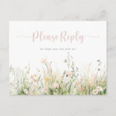 Choix du menu Fleur sauvage Boho RSVP (Devant)