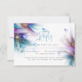 CHOIX DU REPAS RSVP | Turquoise Purple Abstrait Fl (Devant)