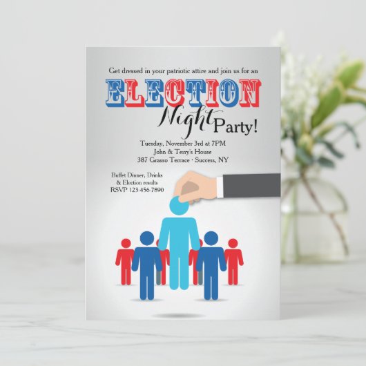 Choix d'une invitation de partie d'élection de (Debout devant)