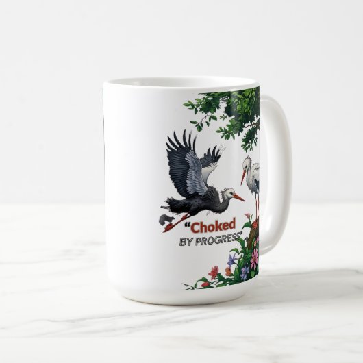 Choked by Progress – Eco Awareness Mug (Devant droit)