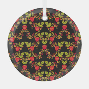 Chokhloma Russische bessen: traditionele stijl Glas Ornament