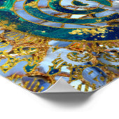 Choku Rei Symbool in Mandala over marmer en goud Poster (Hoek)