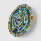 Choku Rei Symbool in Mandala over marmer en goud Ronde Klok (Hoek)