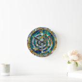 Choku Rei Symbool in Mandala over marmer en goud Ronde Klok (Huis)