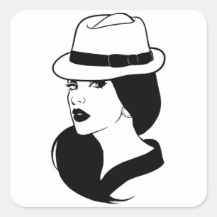 Chola Mexican Latina Girl Womans Face Art Vierkante Sticker