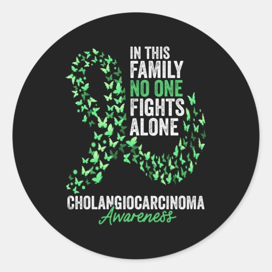 Cholangiocarcinoom Bewustheid Maand Butterflies Gr Ronde Sticker (Voorkant)