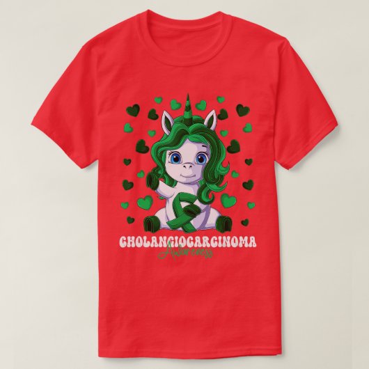Cholangiocarcinoom Bewustmafheid Maand Green Ribbo T-shirt (Design voorkant)