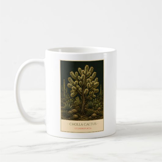 Cholla Cactus – Vintage Botanical Mug (Gauche)