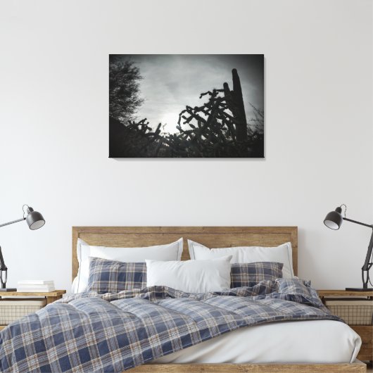 Cholla Sunset Canvas Afdruk (Insitu (Slaapkamer))