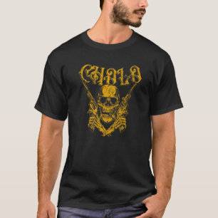 Cholo Gangster Skull met gespleten pistolen 1 T-shirt