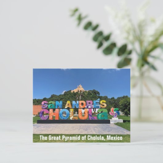 Cholula Pyramid, Mexique Carte postale (Debout devant)