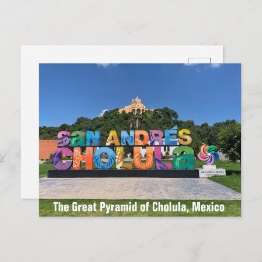 Cholula Pyramid, Mexique Carte postale (Devant / Derrière)