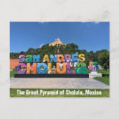 Cholula Pyramid, Mexique Carte postale (Devant)