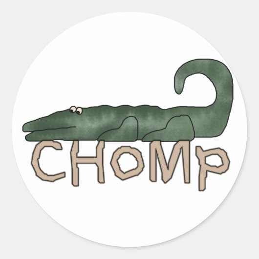 Chomp Alligator Ronde Sticker (Voorkant)