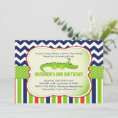 Chomp Chomp.  Uitnodigingen van met Alligator verb (Staand voorkant)