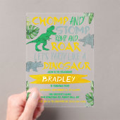 Chomp & Stomp! Dinosaur koopt elke dag Acryl Uitnodigingen (Insitu (Draagbaar))