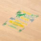 Chomp & Stomp! Dinosaur koopt elke dag Acryl Uitnodigingen (Laagn)