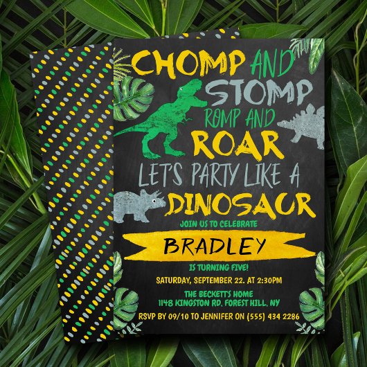 Chomp & Stomp! Dinosaur koopt elke dag Kaart