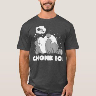 Chonk Boi Lazy slapy Cat Funny meme design T-shirt