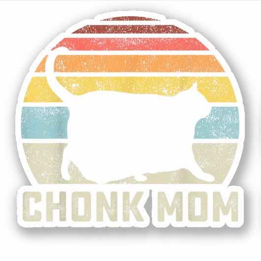 Chonk Cat Ma Scale Meme Funny Retro Style Mam C Sticker (Voorkant)