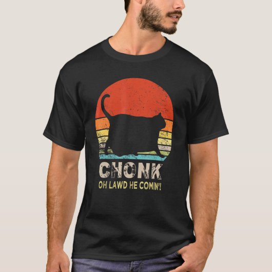 Chonk Cat Scale Meme Retro  Katten Lid 1 T-shirt (Voorkant)