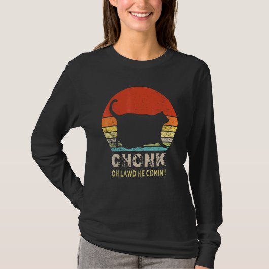 Chonk Cat Scale Meme Retro  Katten Lid 1 T-shirt (Voorkant)