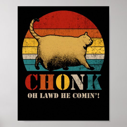 Chonk Cat Scale Meme Retro Stijl  Memes Poster (Voorkant)