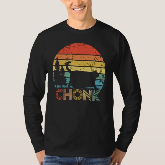 Chonk Cat Scale Meme Retro Style Cats Meme T-shirt (Voorkant)