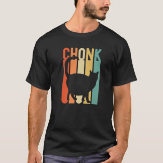 Chonk Fat Cat Dad Mannen Lazy Retro Kerstmis T-shirt