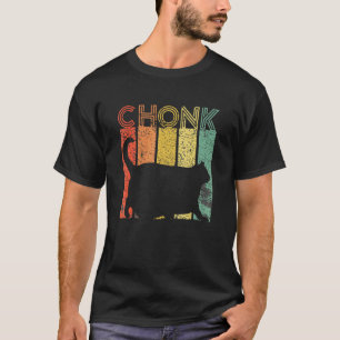 Chonk Kattenschaal Meme Grappige Retro Stijl Vinta T-shirt