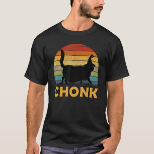 Chonk Zwarte Kat Halloween Bezem Heksenbezem Hekse T-shirt