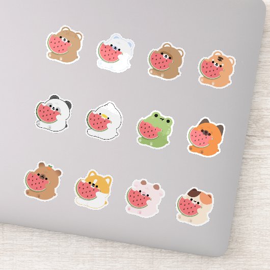 Chonky Animals Watermelon Sticker (Detail)