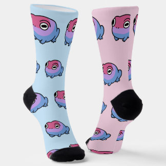 Chonky Bisexual Frog Queer Socks | Cute Bi Pride  Sokken