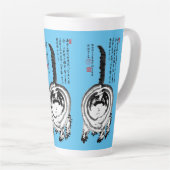 Chonky Gestreepte Japanse Tabby Cat Latte Mok (Rechterhoek)