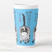 Chonky Gestreepte Japanse Tabby Cat Latte Mok (Voorkant)