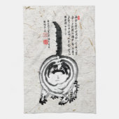 Chonky Gestreepte Japanse Tabby Cat Theedoek (Verticaal)