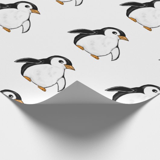Chonky Penguin Adorable Whimsical Pattern Gift Cadeaupapier (Hoek)