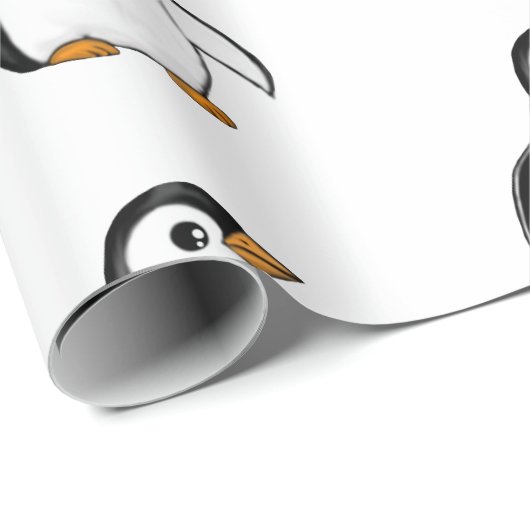 Chonky Penguin Adorable Whimsical Pattern Gift Cadeaupapier (Rol Hoek)