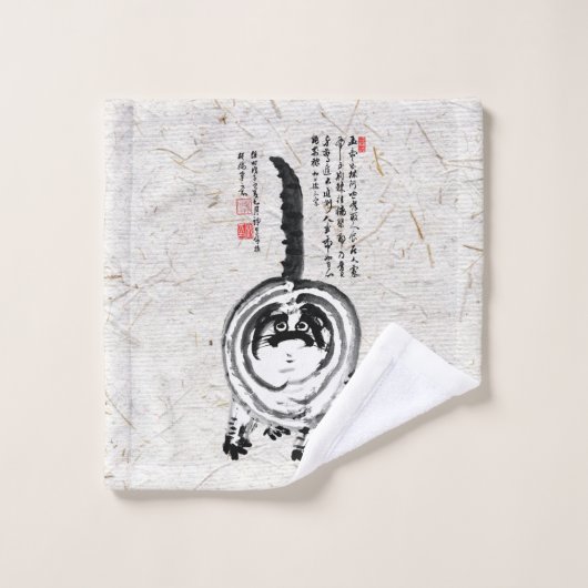 Chonky rayé japonais Tabby Chat (Gant de toilette)