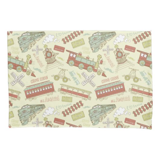 Choo Choo Antiek treinen Kussensloop (Voorkant)